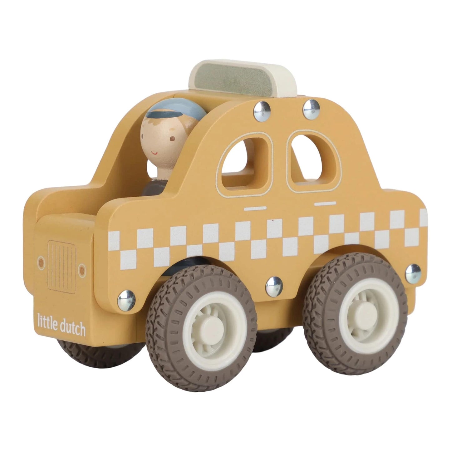 Little Dutch - Wooden Taxi - Yellow