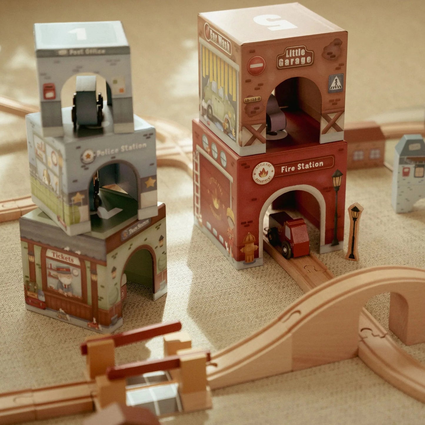 Little Dutch - Stacking Blocks With 6 Cars