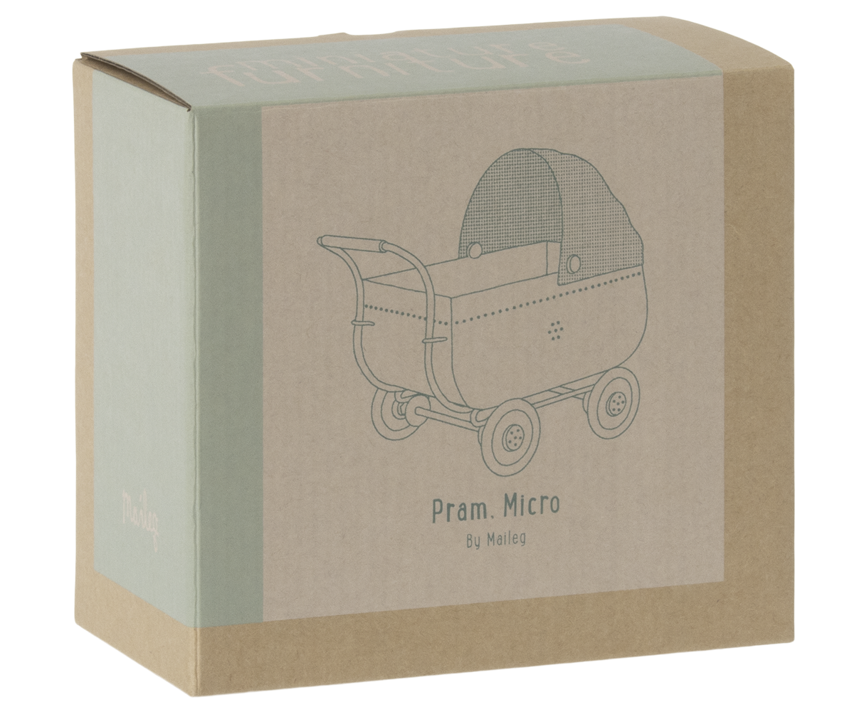 Maileg - Pram, Micro Blue