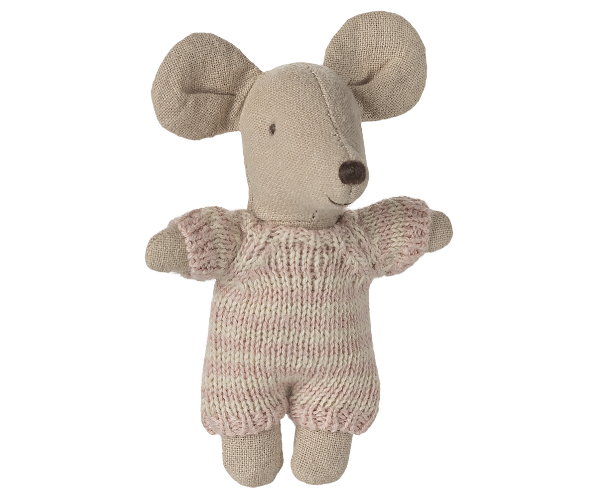 Maileg - Baby Mouse in Carry Cot - Rose
