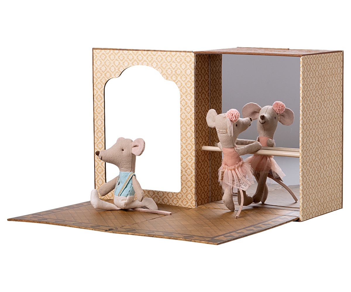 Maileg - Ballet Mice in Dance Studio - Little Sister and Brother