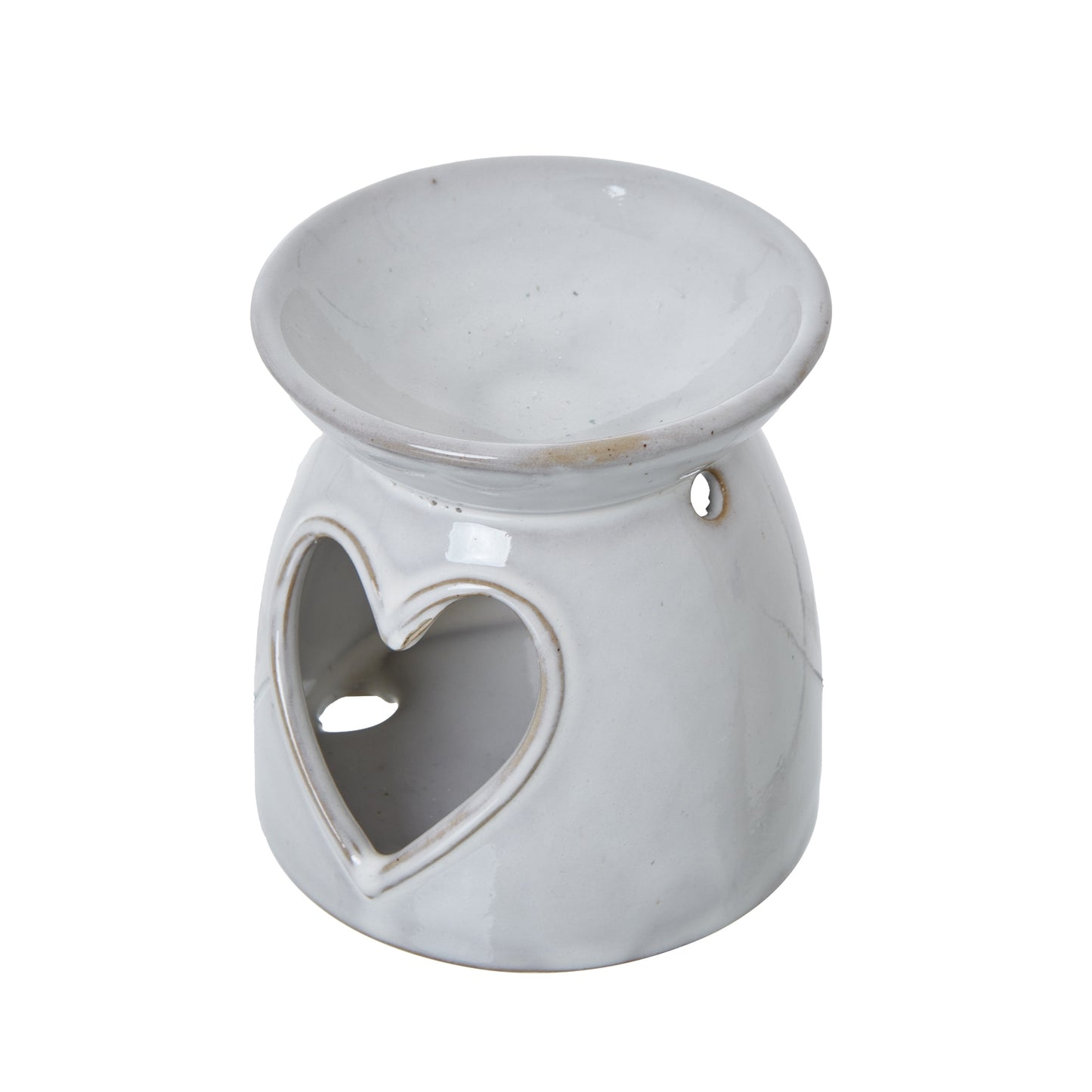 White Ceramic Heart Wax Melt Holder