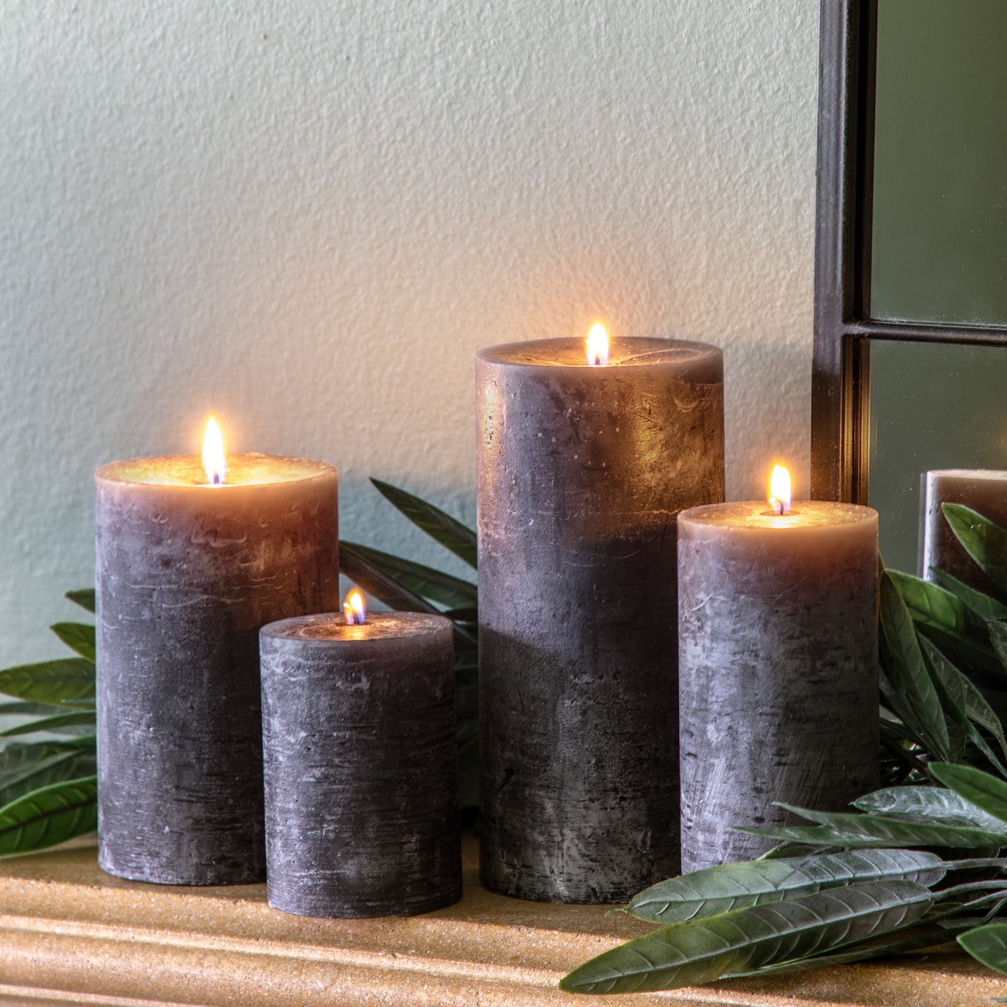 Rustic Slate Pillar Candle - Small