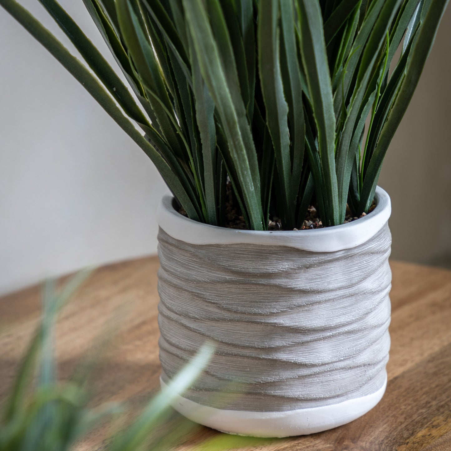 Faux Grass In Wavy Pot Large