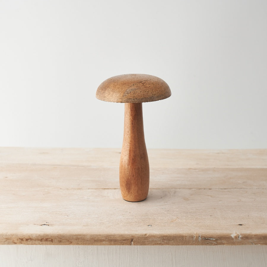 Rustic Wooden Mushroom Ornament - Large