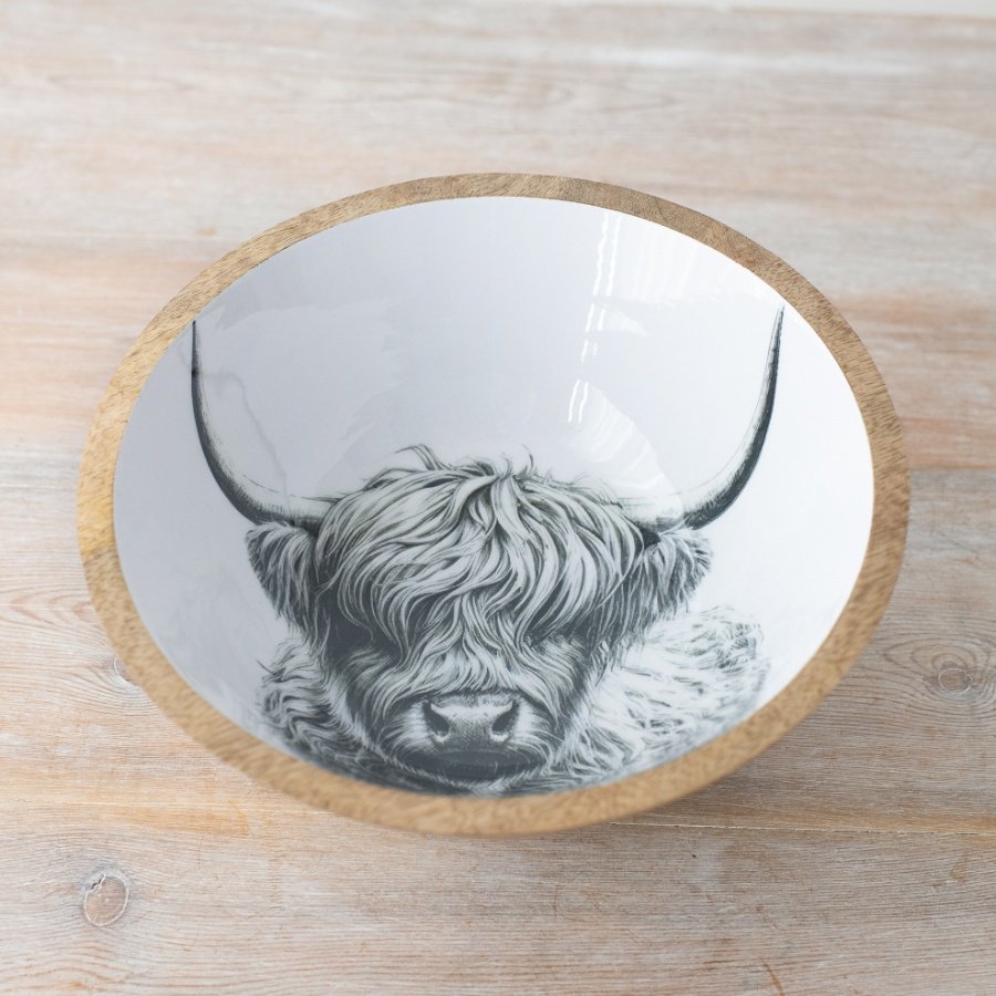 Highland Cow Enamel Bowl - Small - 17 cm