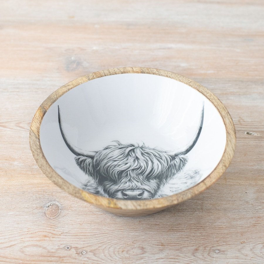 Highland Cow Enamel Bowl - Small - 17 cm