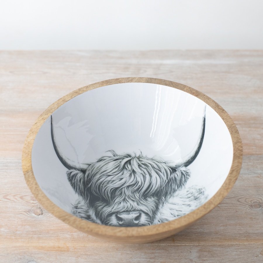 Highland Cow Enamel Bowl - Large - 23 cm