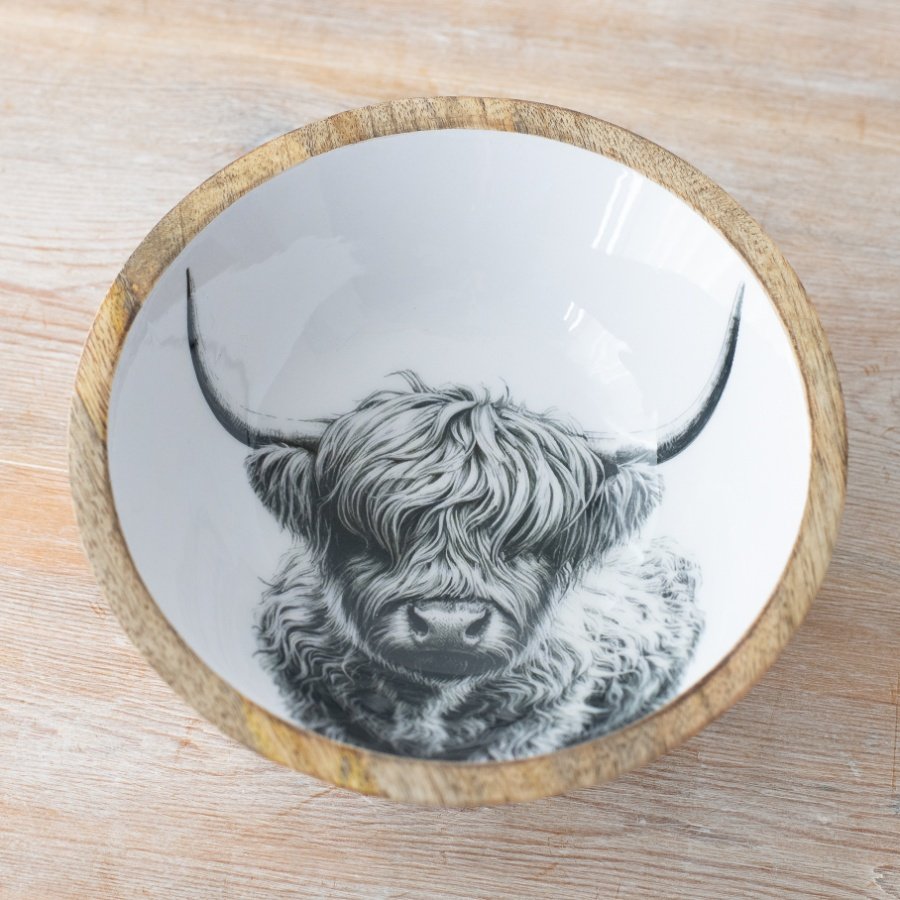 Highland Cow Enamel Bowl - Large - 23 cm