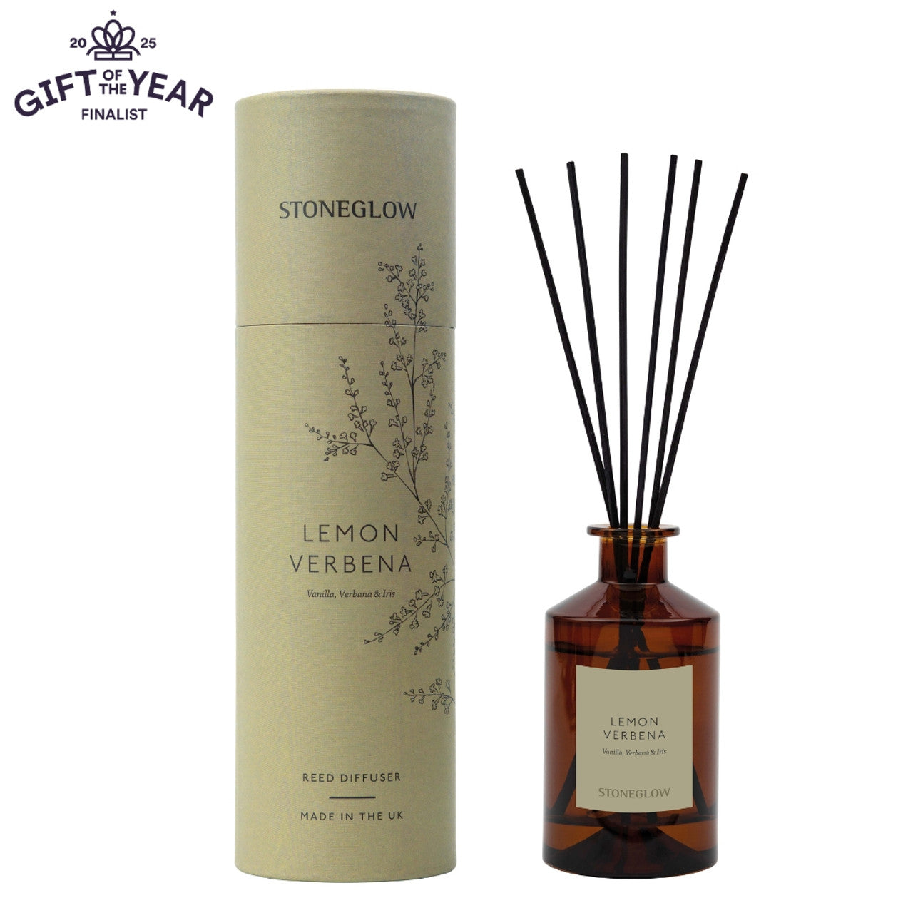Stoneglow - Walled Garden Lemon Verbena Diffuser -Vanilla | Verbena | Iris - Scented Reed Diffuser 160ml