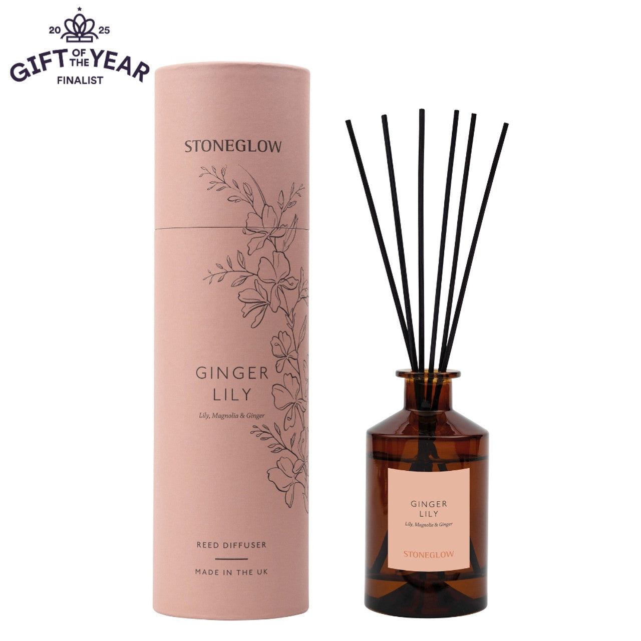 Stoneglow - The Walled Garden Ginger Lily Diffuser Lily | Magnolia | Ginger - Scented Reed Diffuser 160ml