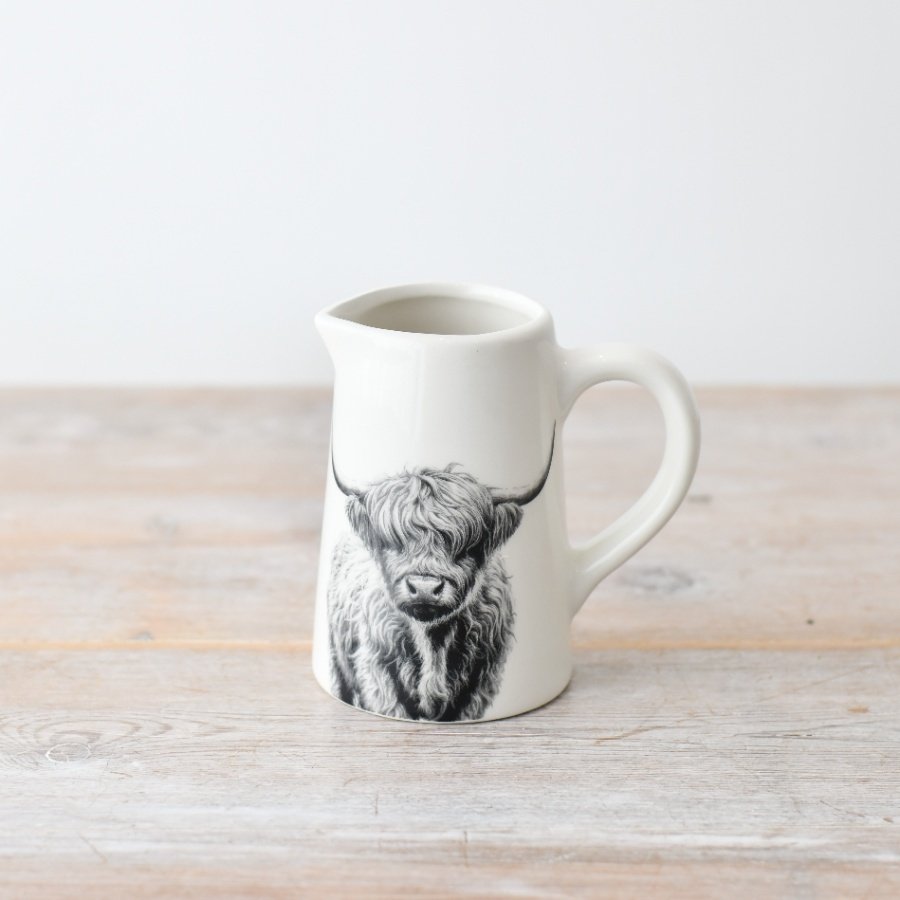 Highland Cow Ceramic Jug / Vase - 11cm
