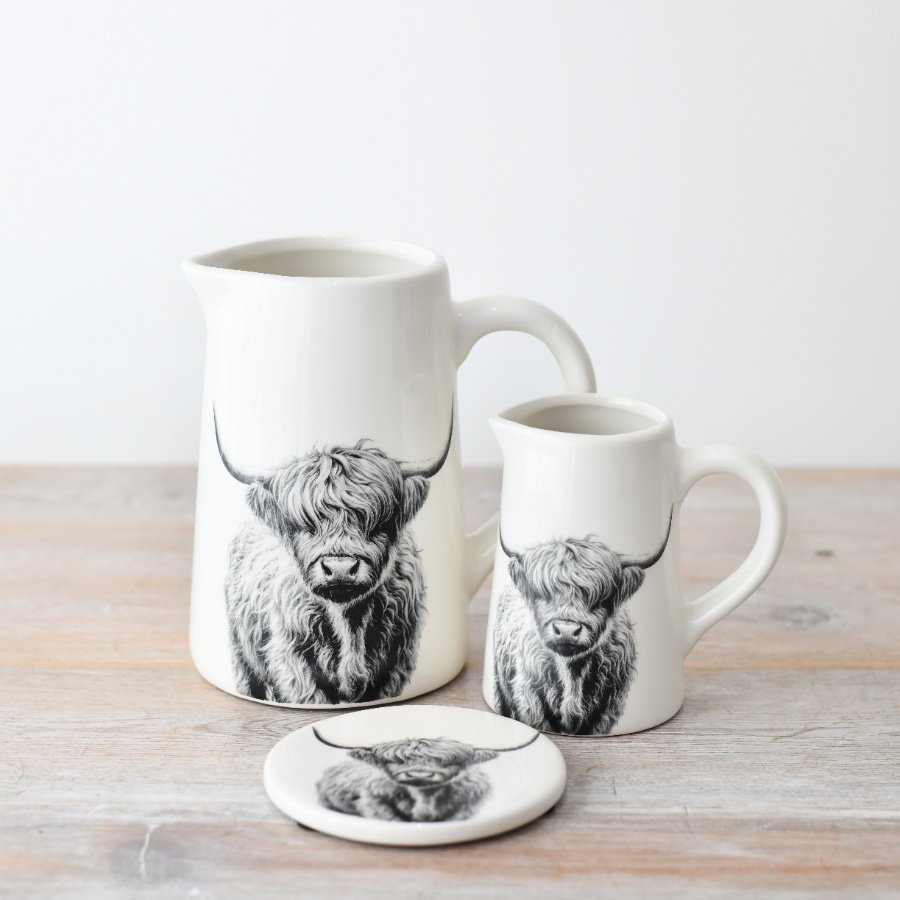 Highland Cow Ceramic Jug / Vase - 11cm