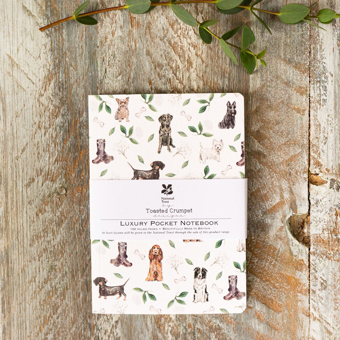 Toasted Crumpet - Muddy Paws A6 Lined Pocket Notebook