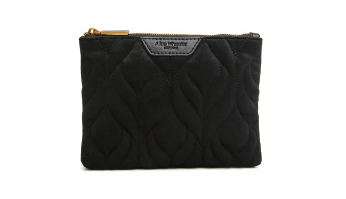 Alice Wheeler - Black Velvet Pouch Makeup Bag