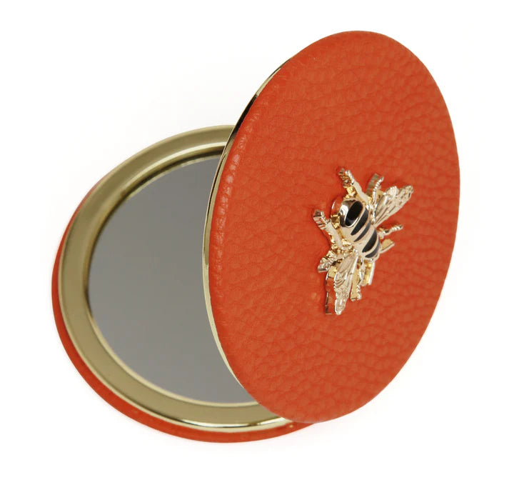 Alice Wheeler - Orange Round Compact Mirror