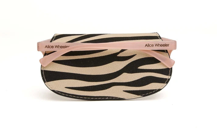 Alice Wheeler - Light Zebra Print Glasses Case