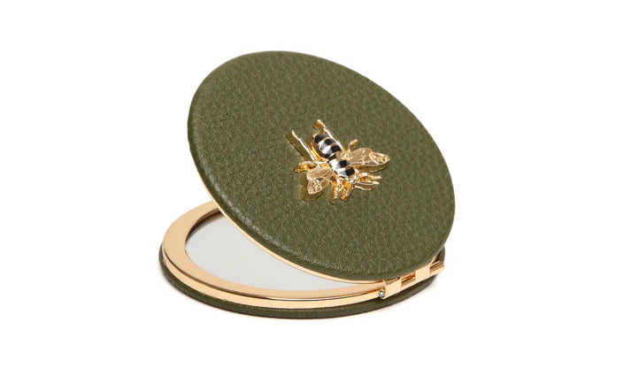 Alice Wheeler - Olive Round Compact Mirror