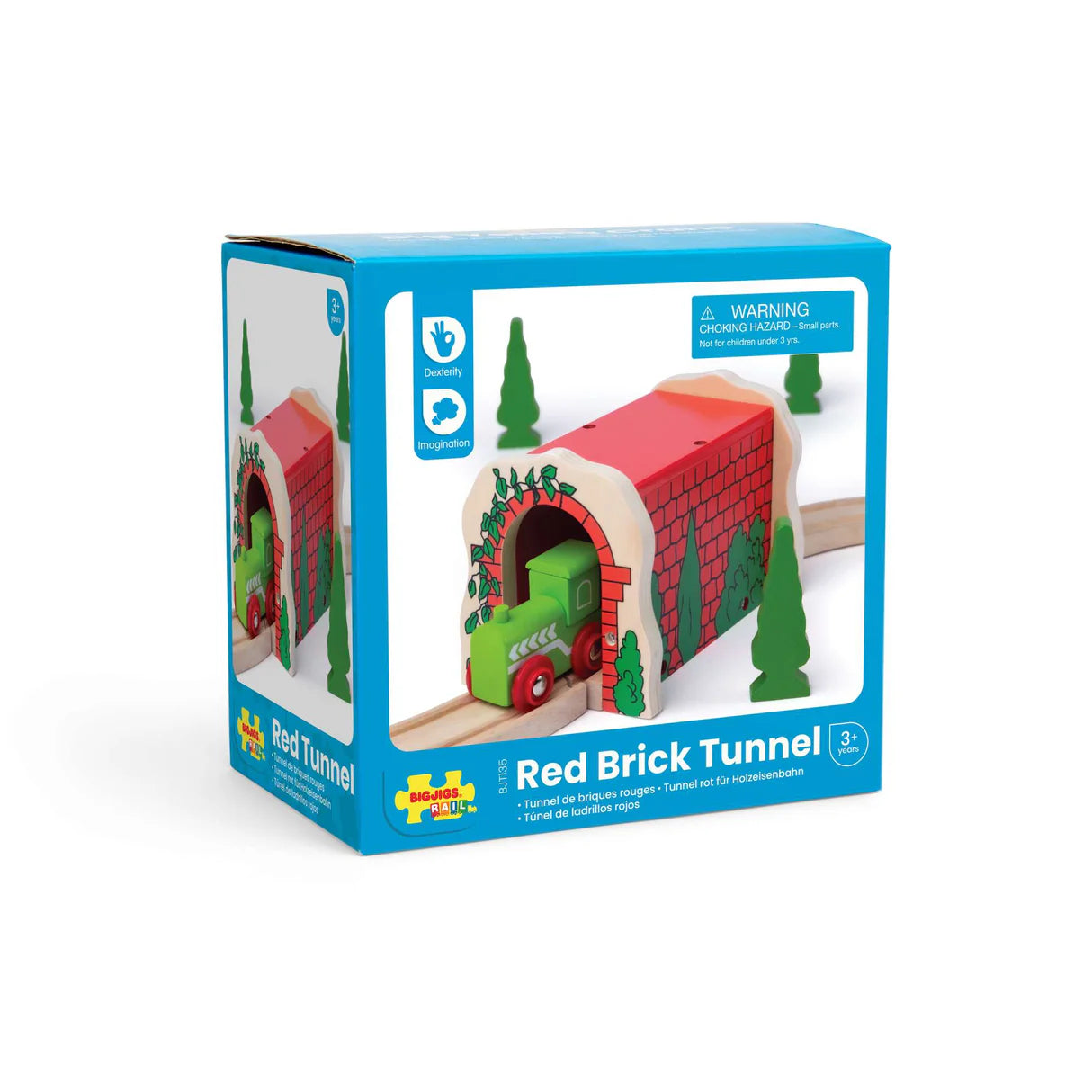 Bigjigs - Wooden Rail Red Brick Tunnel
