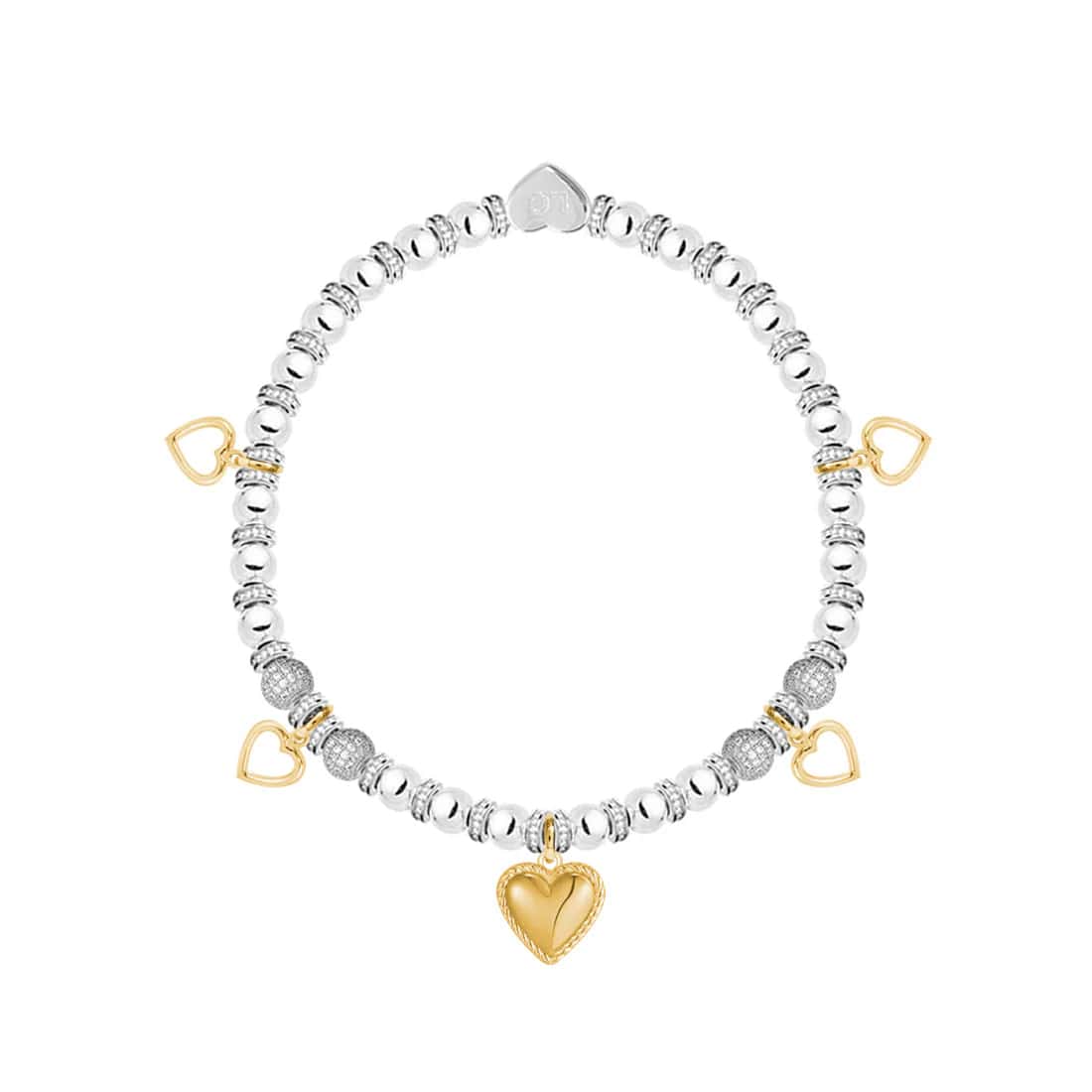 Life Charms - Happy 50th Birthday Hearts Charm Bracelet Flower Box