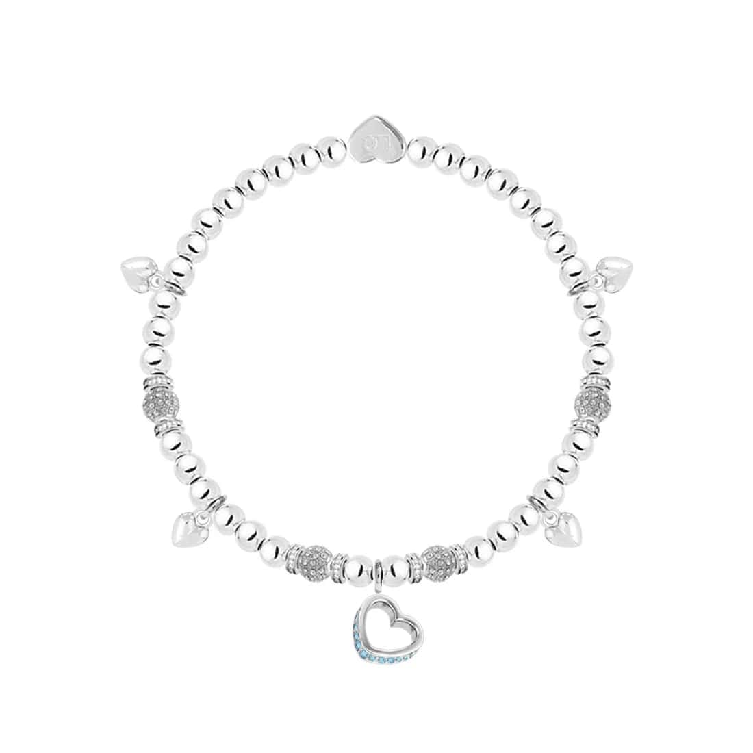Life Charms - Baby Boy Sparkling Heart Charm Bracelet In Flower Box