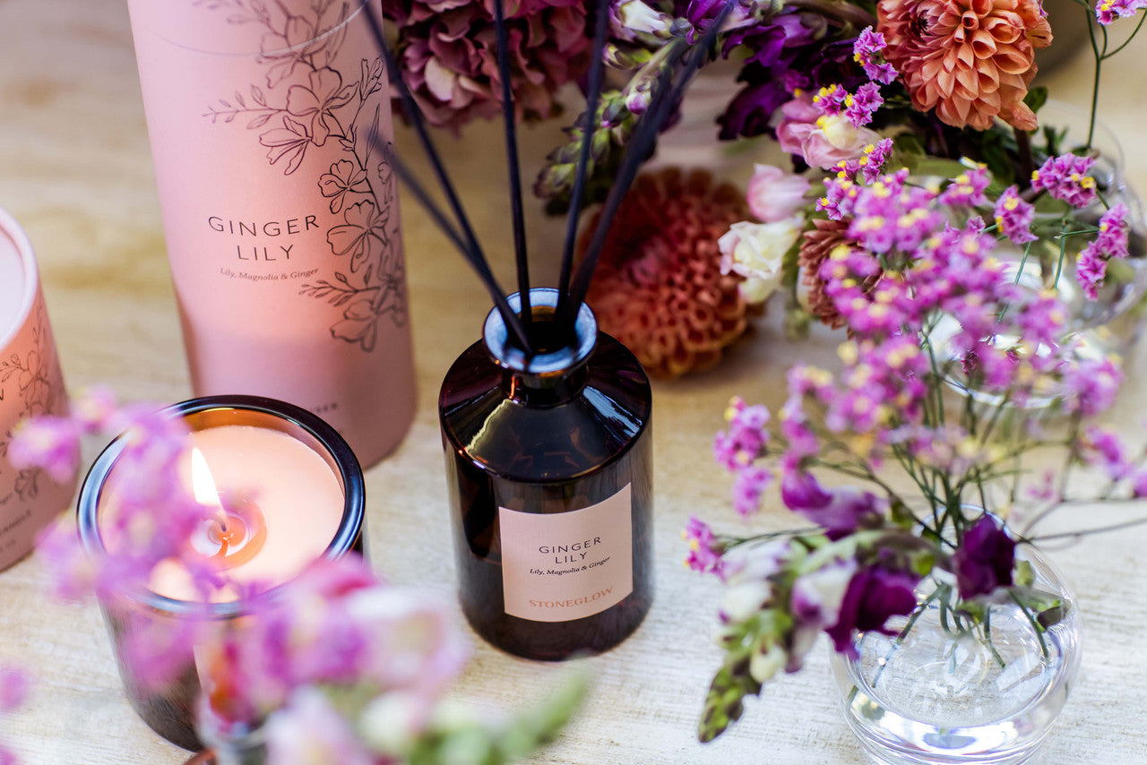 Stoneglow - The Walled Garden Ginger Lily Diffuser Lily | Magnolia | Ginger - Scented Reed Diffuser 160ml