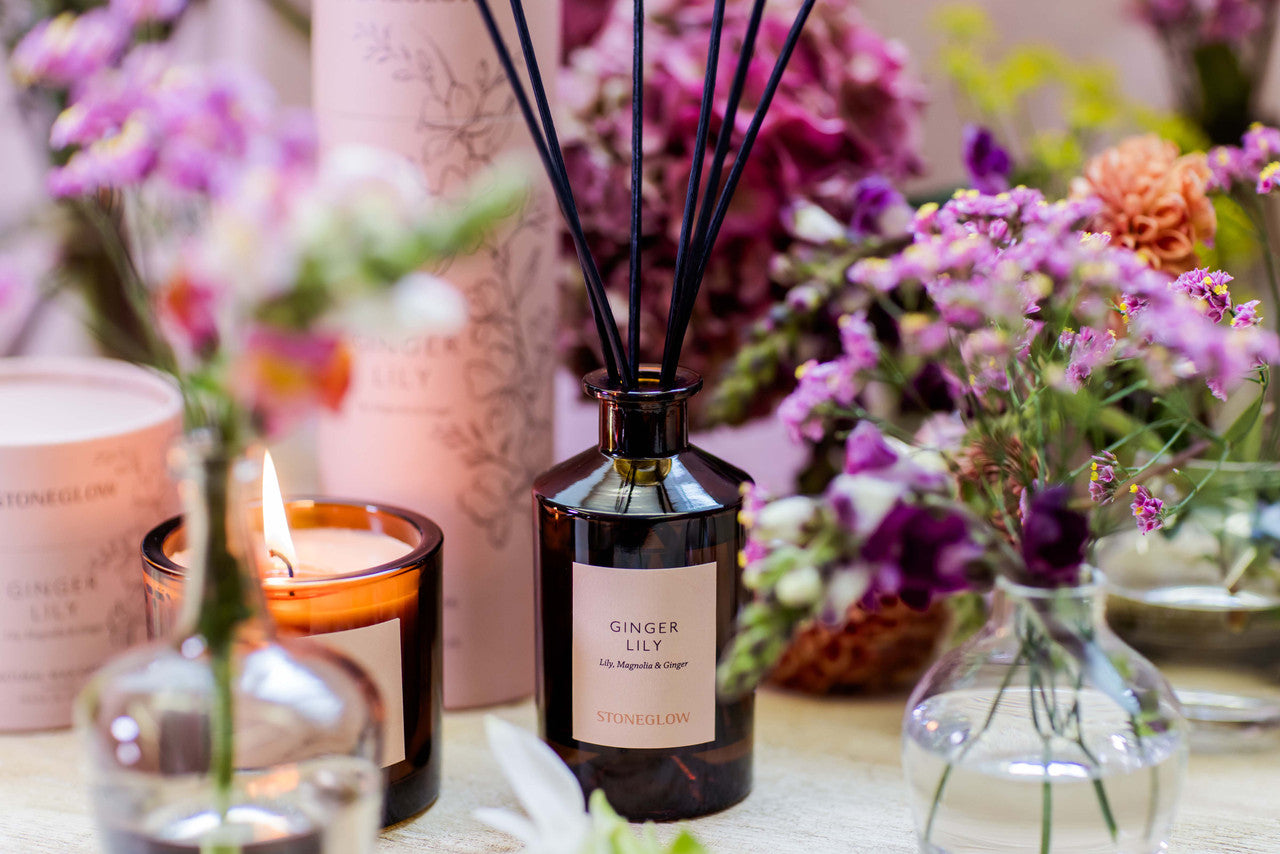 Stoneglow - The Walled Garden Ginger Lily Diffuser Lily | Magnolia | Ginger - Scented Reed Diffuser 160ml