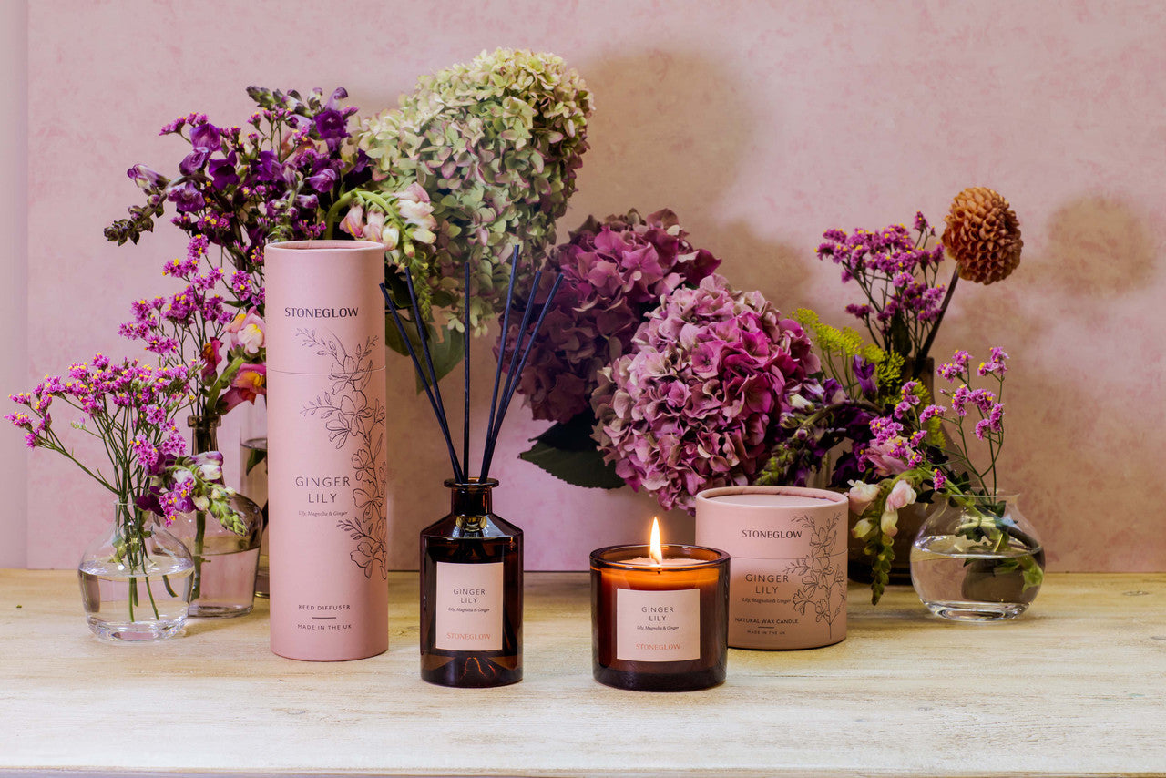 Stoneglow - The Walled Garden Ginger Lily Diffuser Lily | Magnolia | Ginger - Scented Reed Diffuser 160ml