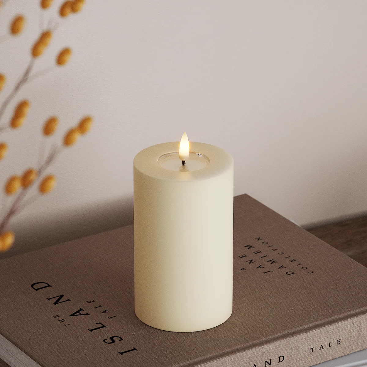 Deluxe Homeart - Real Wax LED Flickering - Cream