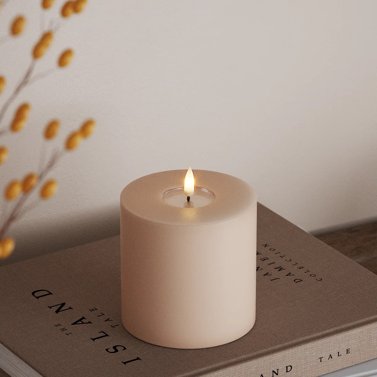 Deluxe Homeart - Real Wax LED Flickering Candle - Rose