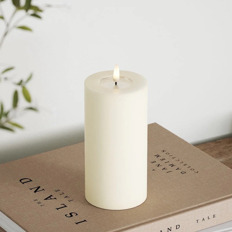 Deluxe Homeart - Real Wax LED Flickering Candle - Cream