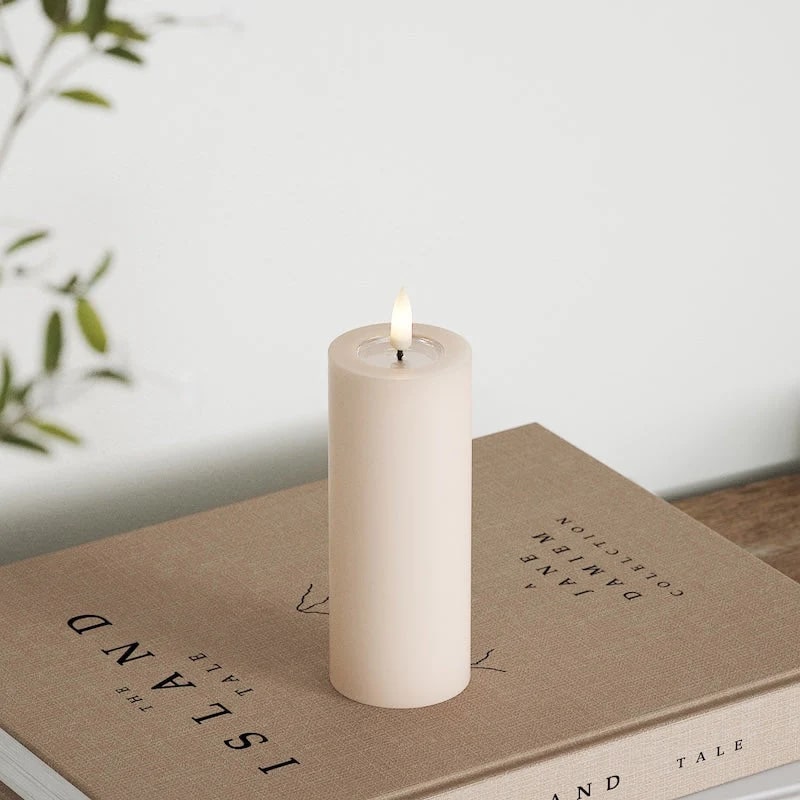 Deluxe Homeart Real Wax LED Flickering Candle - Rose