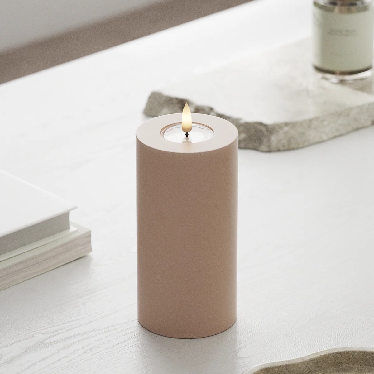 Deluxe Homeart - Real Wax LED Flickering Candle - Rose
