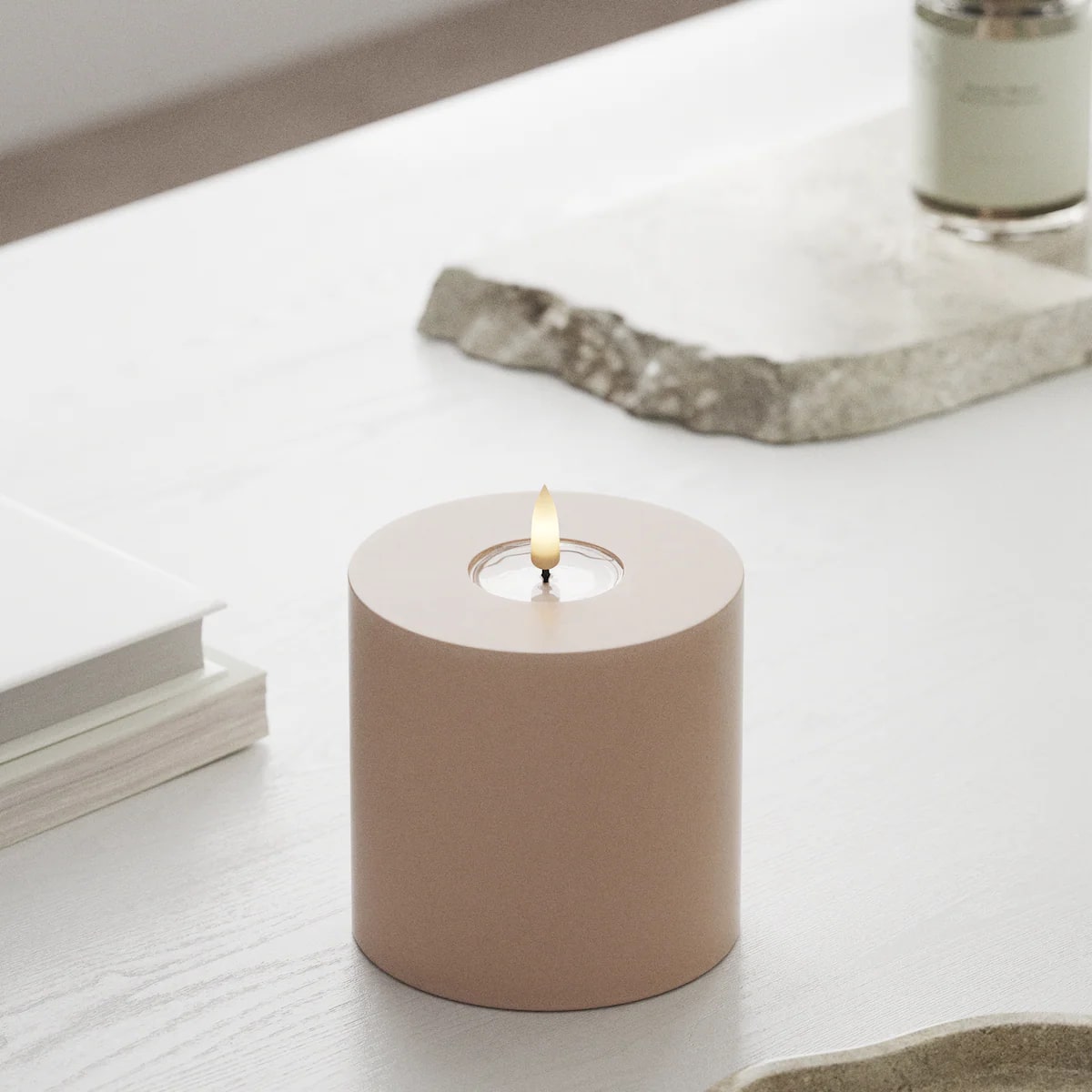 Deluxe Homeart - Real Wax LED Flickering Candle - Rose