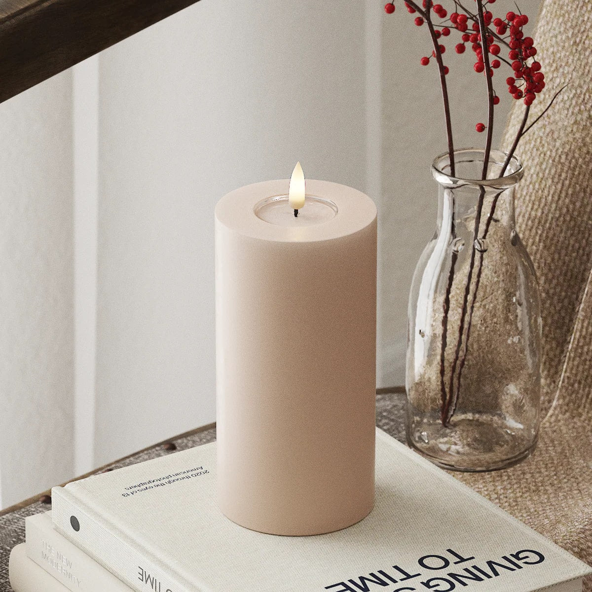 Deluxe Homeart - Real Wax LED Flickering Candle - Rose