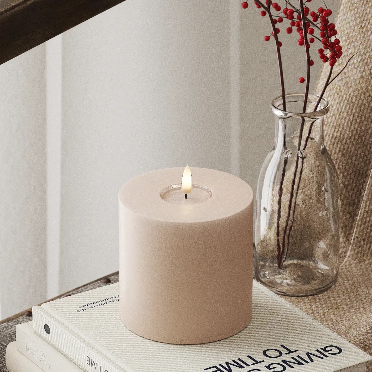 Deluxe Homeart - Real Wax LED Flickering Candle - Rose