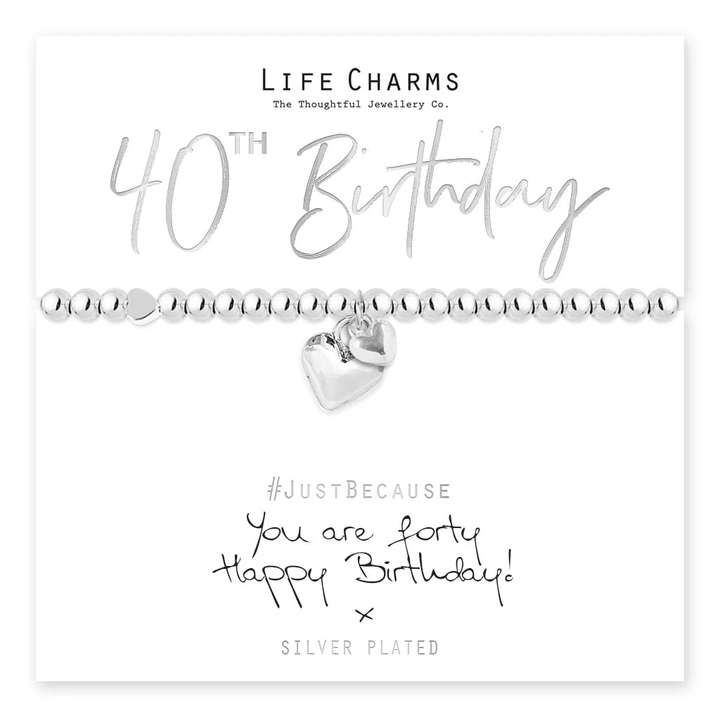 Life Charms - You Are 40 Heart Bracelet