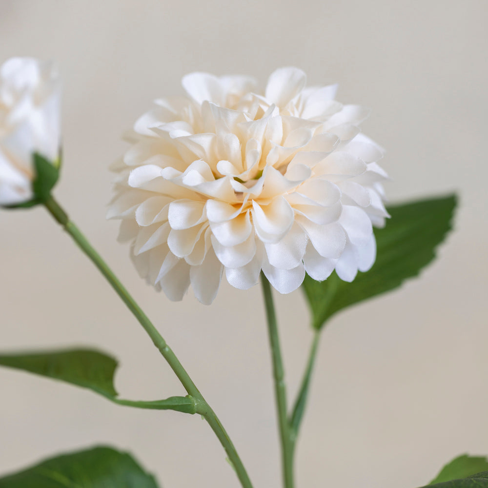 Faux Dahlia Flower Stem - Ivory