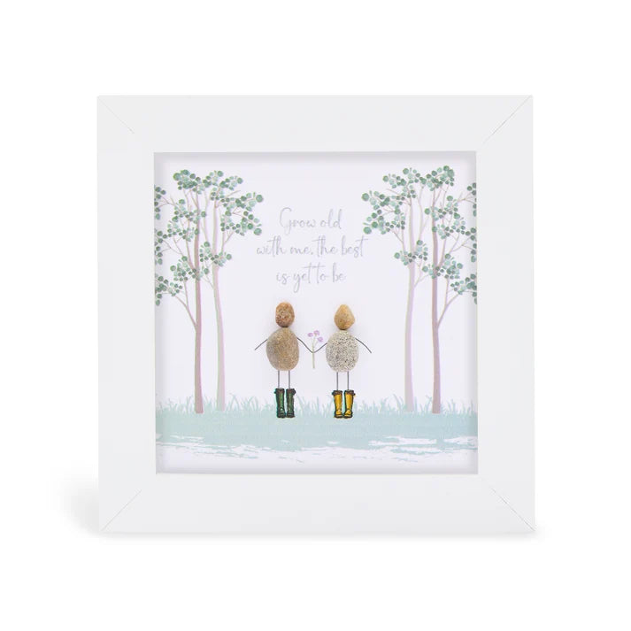 Pebble Art Pictures - 'Grow old with me, the best is yet to be'