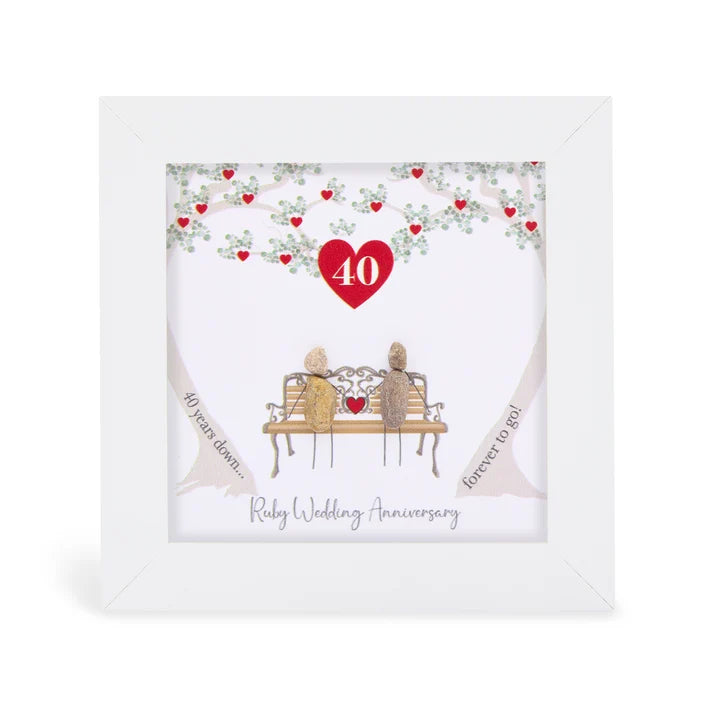 Pebble Art Pictures - Ruby Wedding Anniversary