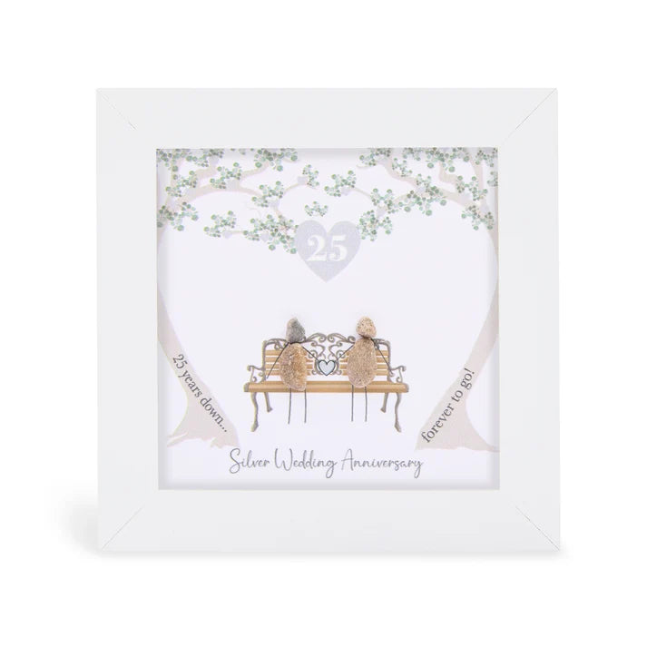 Pebble Art Pictures - Silver Wedding Anniversary