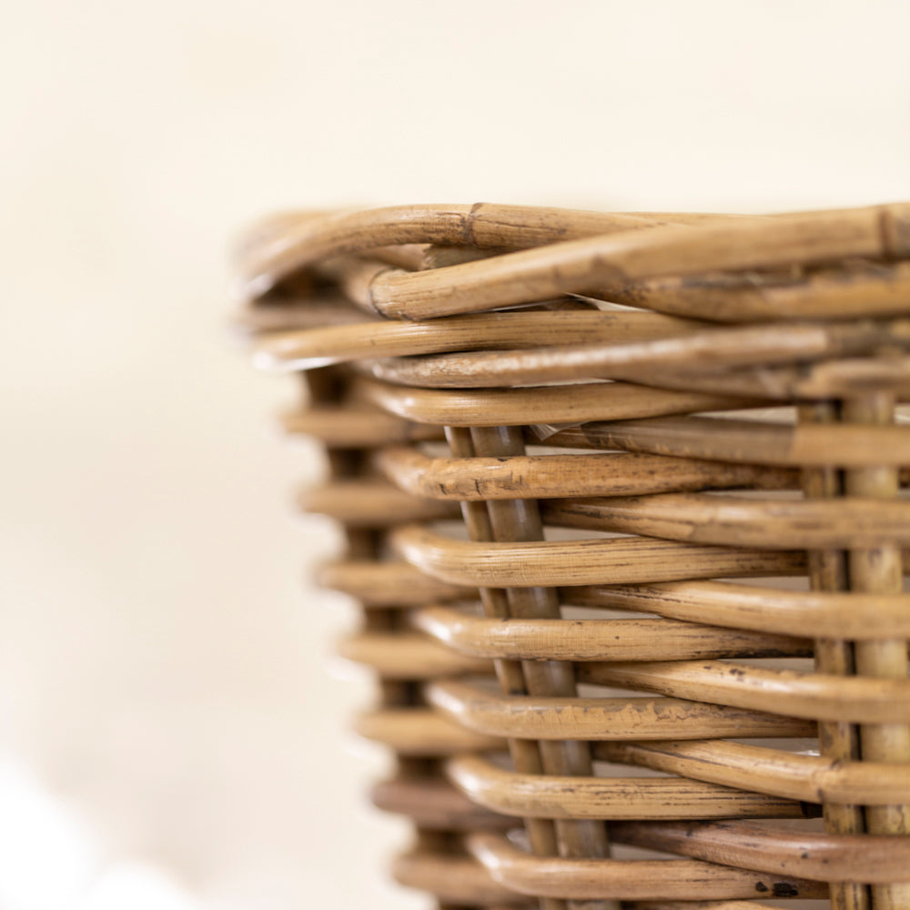 Round Kubu Rattan Wicker Planter