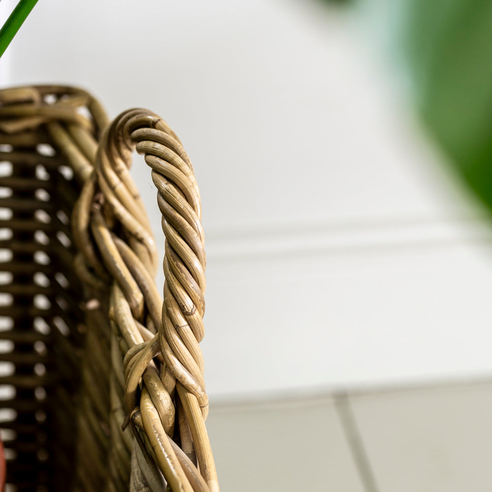 Kubu Rattan Wicker Lined Planter - Medium