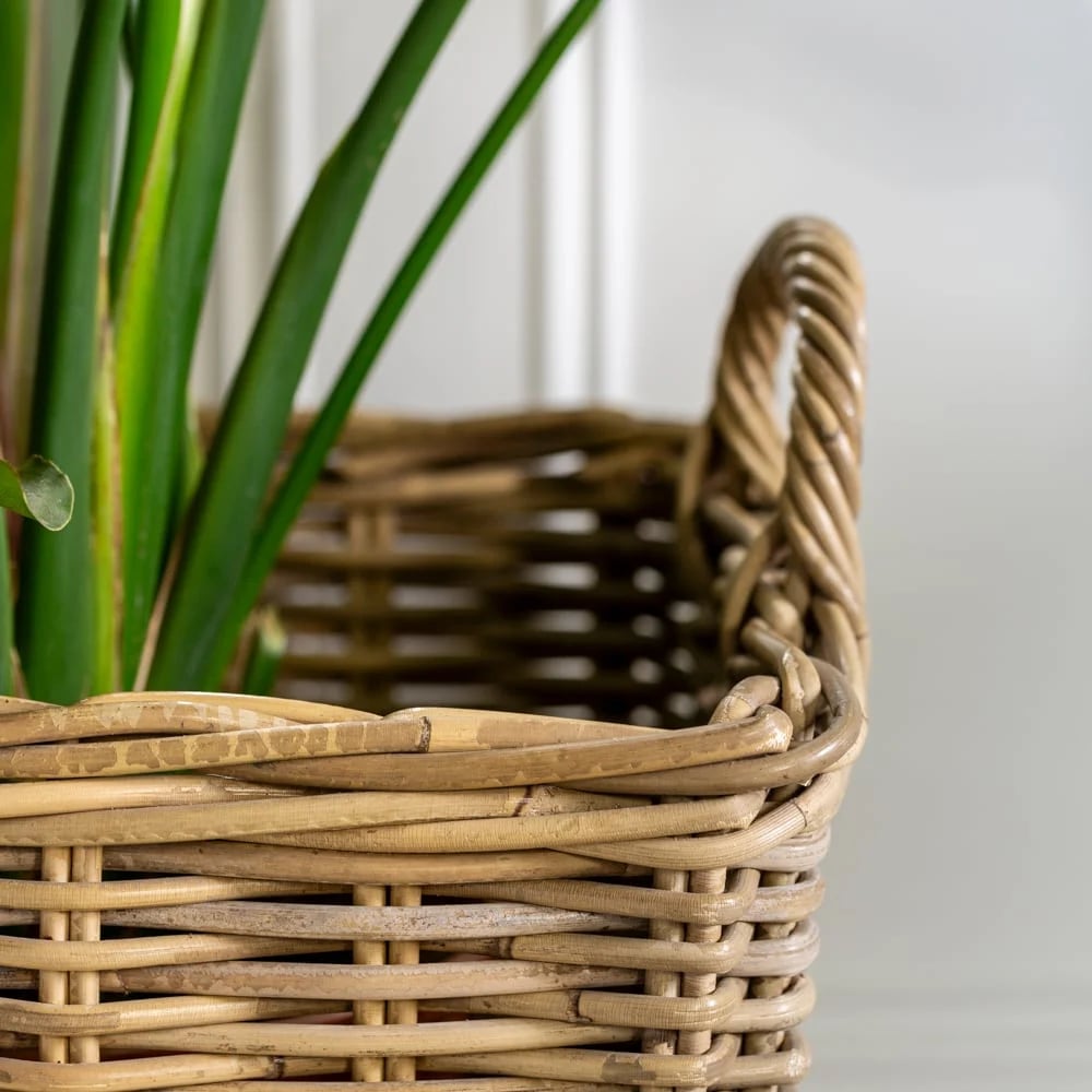 Kubu Rattan Wicker Lined Planter - Medium