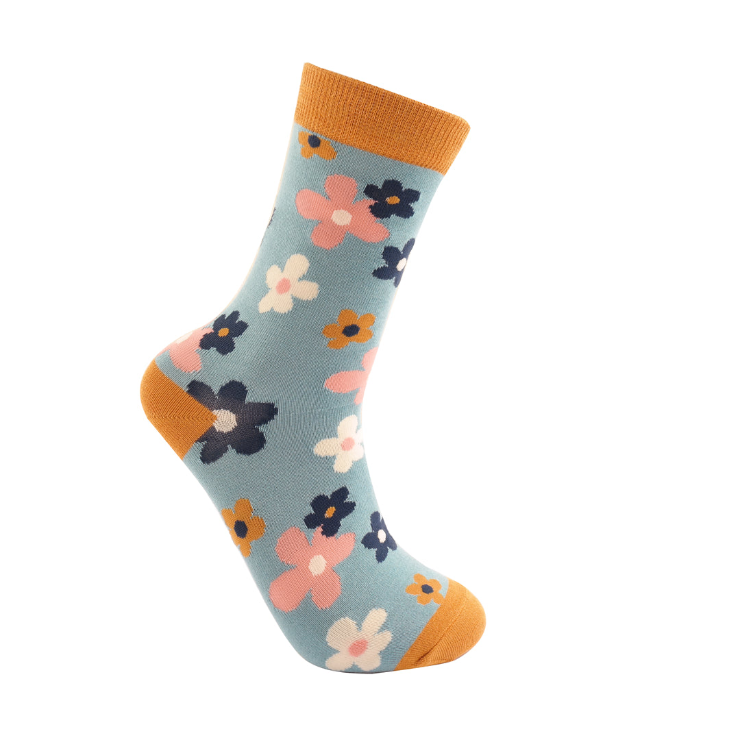 Miss Sparrow - Cute Daisy Socks - Duck Egg