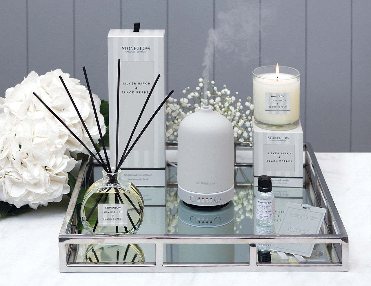 Stoneglow - Modern Classics - Silver Birch & Black Pepper Reed Diffuser