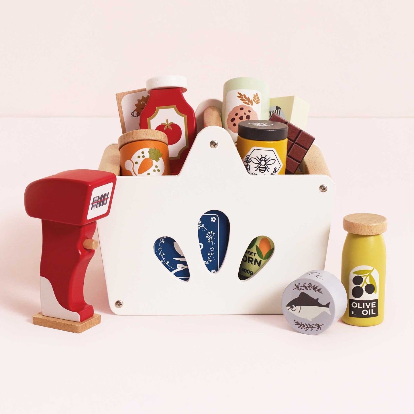 Le Toy Van - Wooden Groceries Basket Set & Scanner