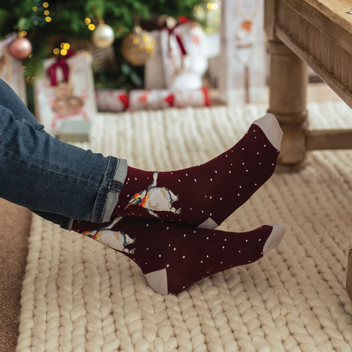 Wrendale Designs - 'Christmas King' Penguin Men's Socks