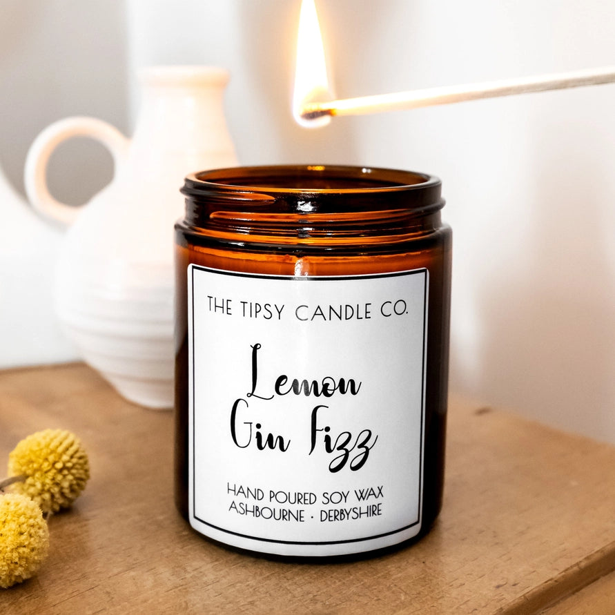 The Tipsy Candle Co - Lemon Gin Fizz Scented Candle