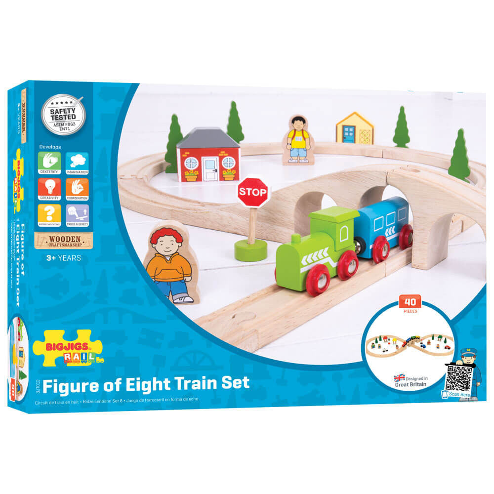 Bigjigs Toys - Wooden Figure of Eight Train Set